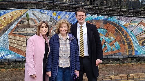 Jane Dodds MS, Cllr Susan Grounds, David Chadwick MP