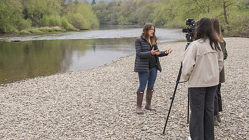 Jane Dodds in front of the River Wye